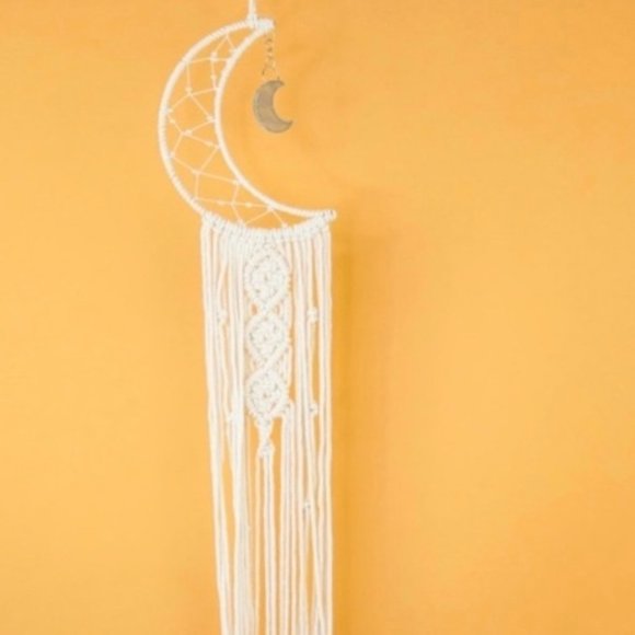 Half-Moon Macrame Wall Hanging Boho Home Decor - Picture 2 of 8